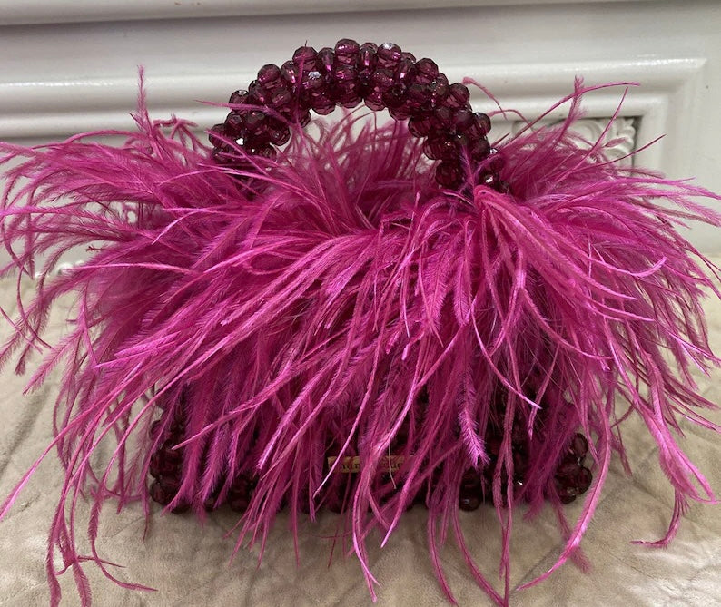 Ostrich Feathered bag
