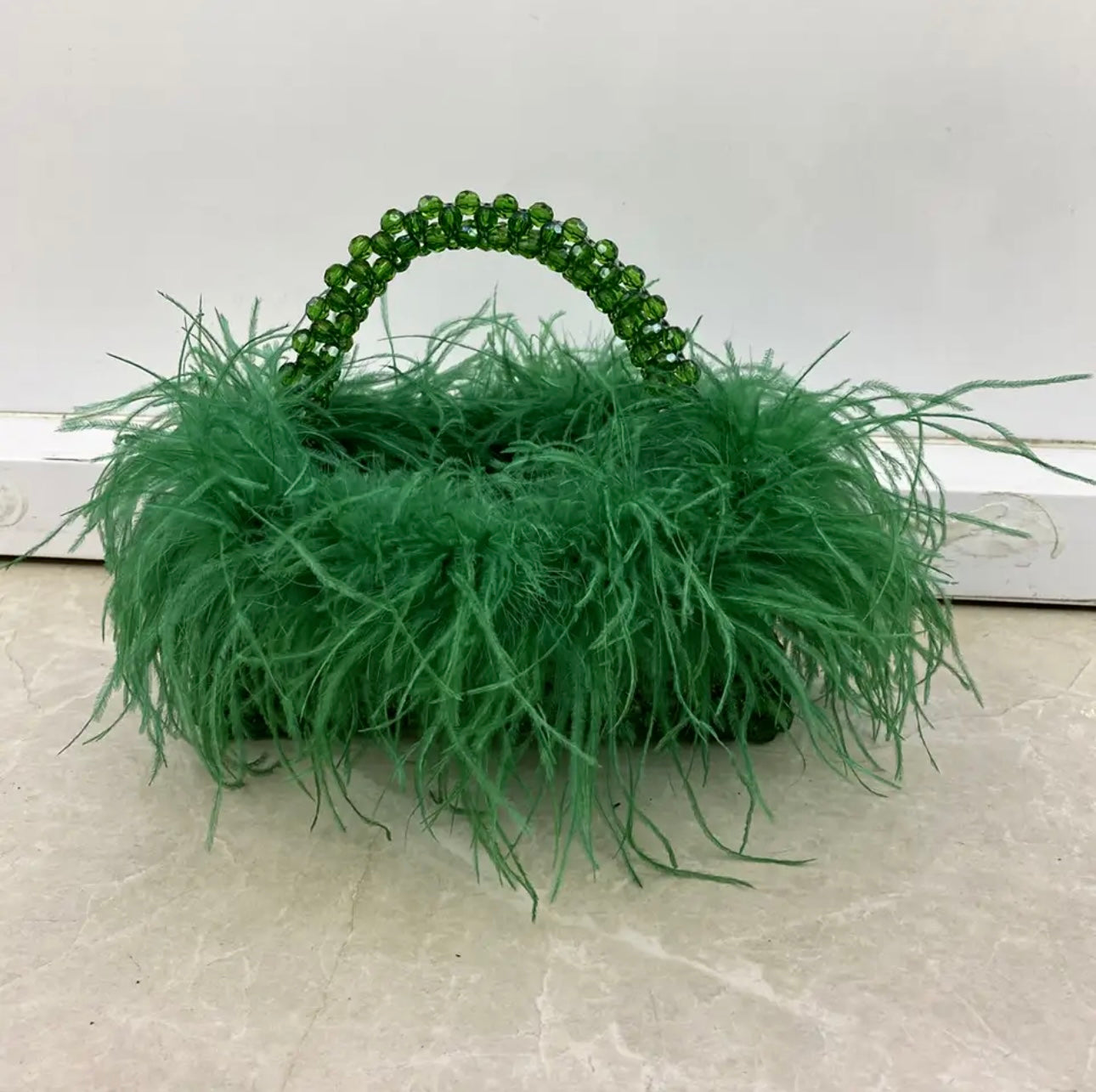 Ostrich Feathered bag