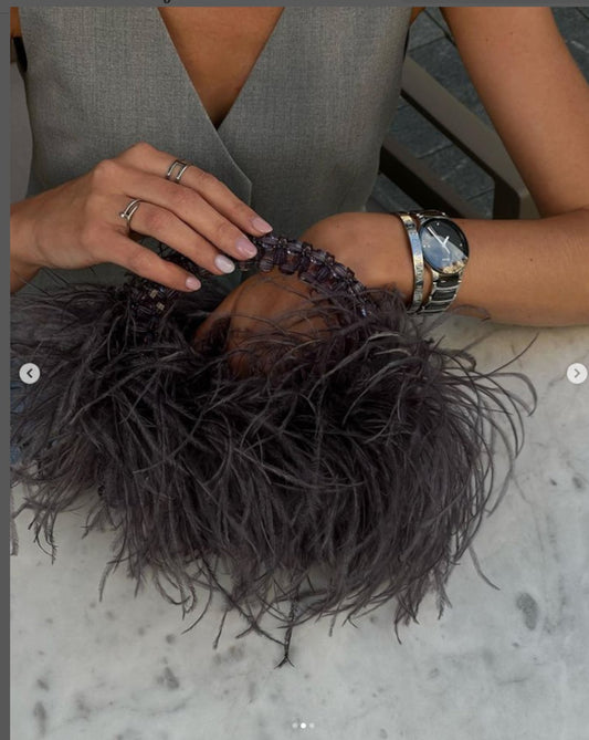Ostrich Feathered bag